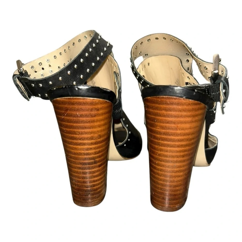 GUESS Gwerika Black Peep-Toe High heels Sandals – Women’s Size 6 M Leather Upper